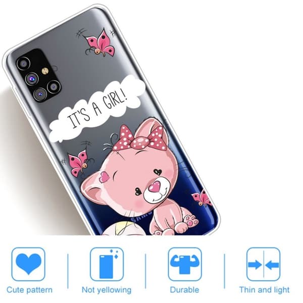Deco Samsung Galaxy M31s skal - Rosa Björn Rosa