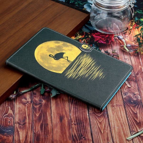 iPad 10.2 (2019) trendy mønstered læder flip etui - Måne og Crane Multicolor