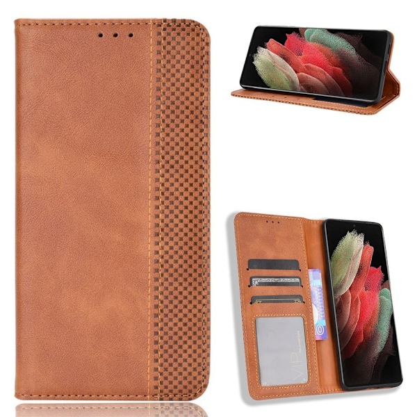 Bofink Vintage Samsung Galaxy S21 Ultra læder etui - brun Brown