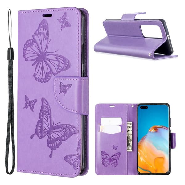 Butterfly Huawei P40 Pro etui - Lilla Purple