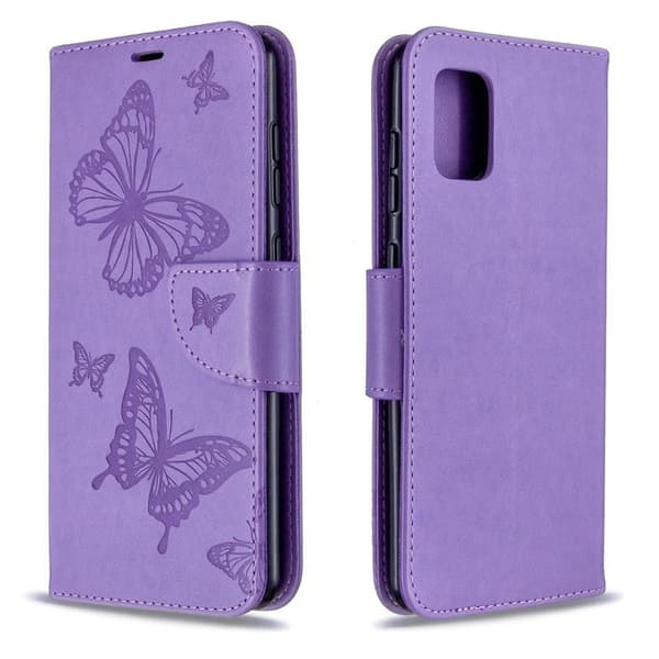 Butterfly Samsung Galaxy A31 skinnveske - Lilla Purple