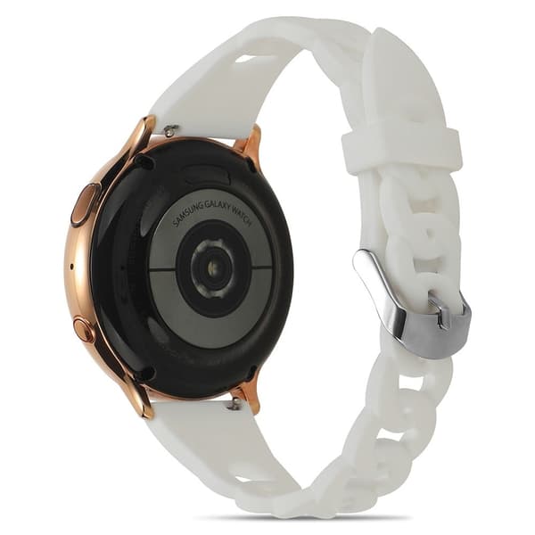 20 mm universal klokkerem i silikon med kul sirkeldesign - Hvit White