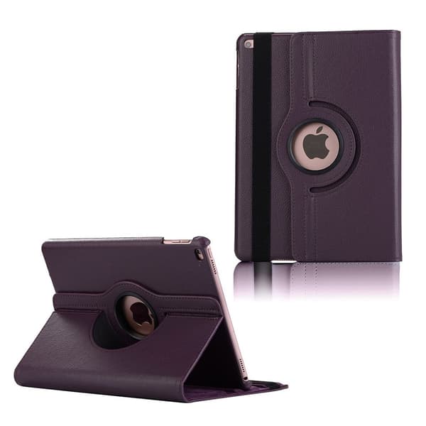 iPad (2017) Litchi Korn Roterende PU Lær Etui - Lilla Purple