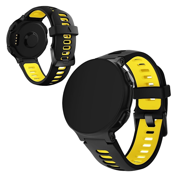 Garmin Forerunner 735XT / 220 / 230 / 235 / 620 / 630 holdbar silikone Urrem - Sort / Gul Black