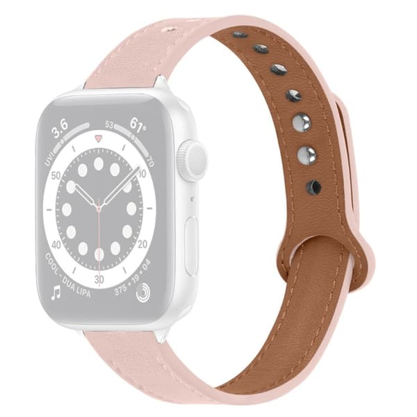 Apple Watch Series 8 (45mm) / Watch Ultra top layer cowhide ægte læder urrem - Lyserød Pink
