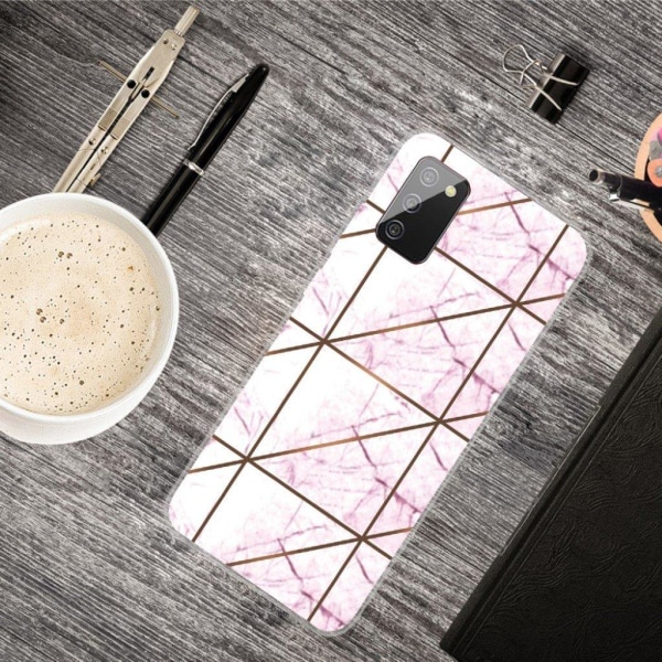 Marble design Samsung Galaxy A02s kotelot - Valkoinen Neliön Lakko Marmori White