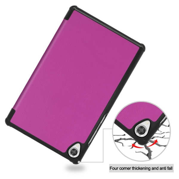 Lenovo Tab M8 cool tri-fold læder flip case - Lilla Purple
