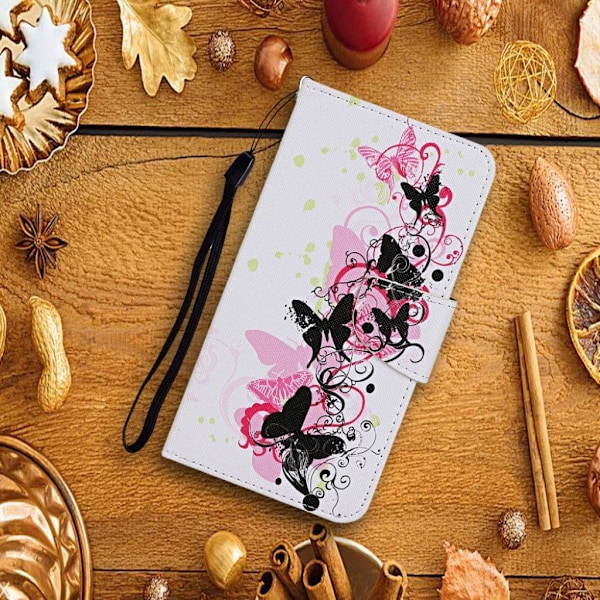 Wonderland Samsung Galaxy Note 20 flip kuoret - Perhoset Multicolor