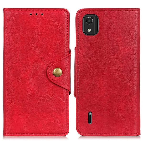 Alpha Nokia C2 2nd Edition nahkainen läppäkotelo - Punainen Red
