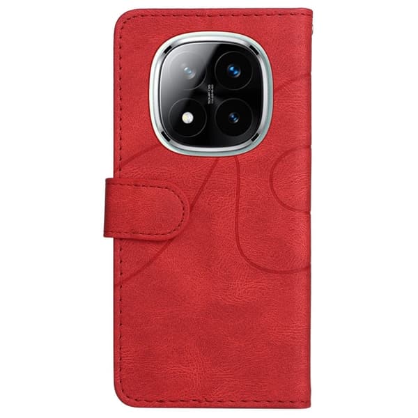 Teksturert læretui med stropp for Xiaomi Redmi Note 14 Pro 5G / Xiaomi Redmi Note 14 Pro Plus 5G - Rød Red
