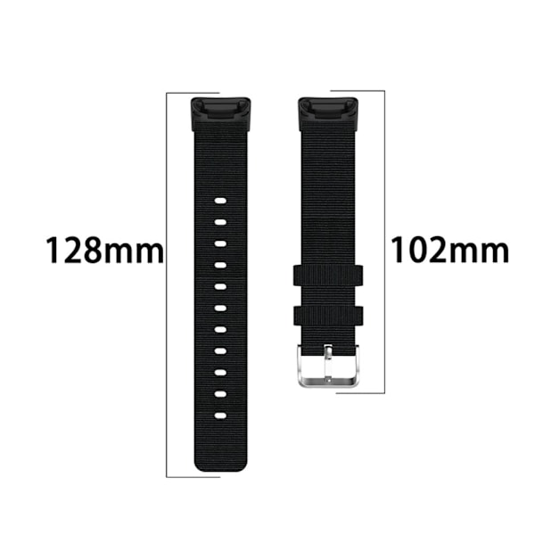 Fitbit Charge 5 åndbar urrem i nylon - Sort / Grå Black