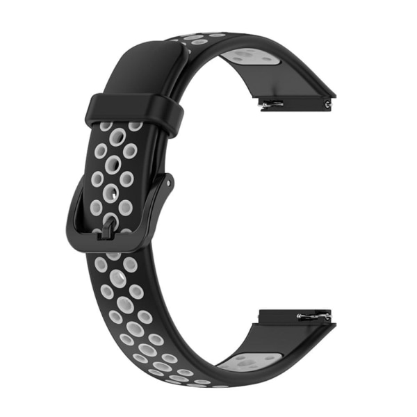 Huawei Band 7 tofarvet silikone-urrem - Sort / Grå Black