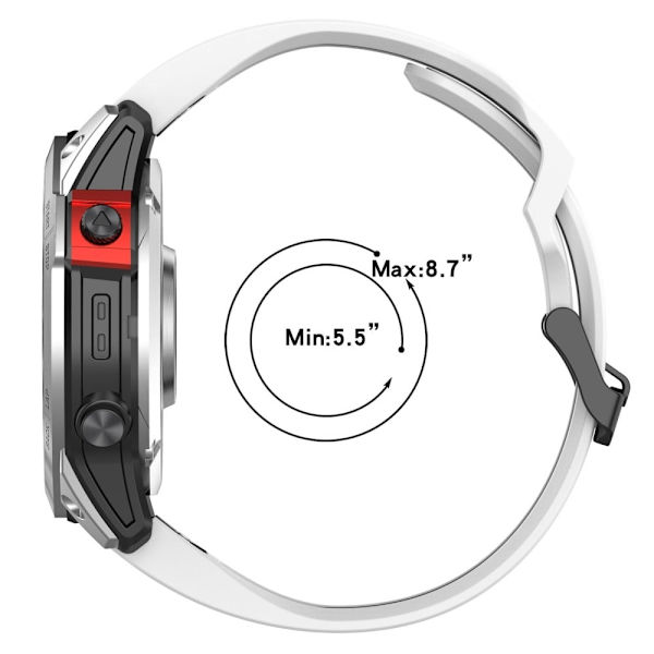 26 mm dobbeltfarvet urrem til Garmin-ur - Sort / Grå Black