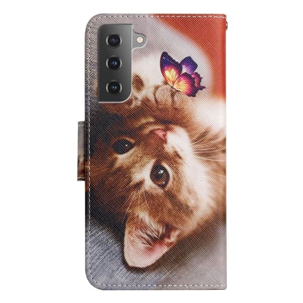 Wonderland Samsung Galaxy S23 Flip Etui - Sommerfugl / Kat Brown