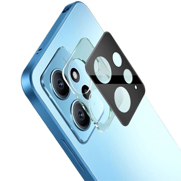 IMAK-kamerabeskyttelse af glas med objektivdæksel af akryl til Xiaomi Redmi Note 12 - Sort Udgave Transparent