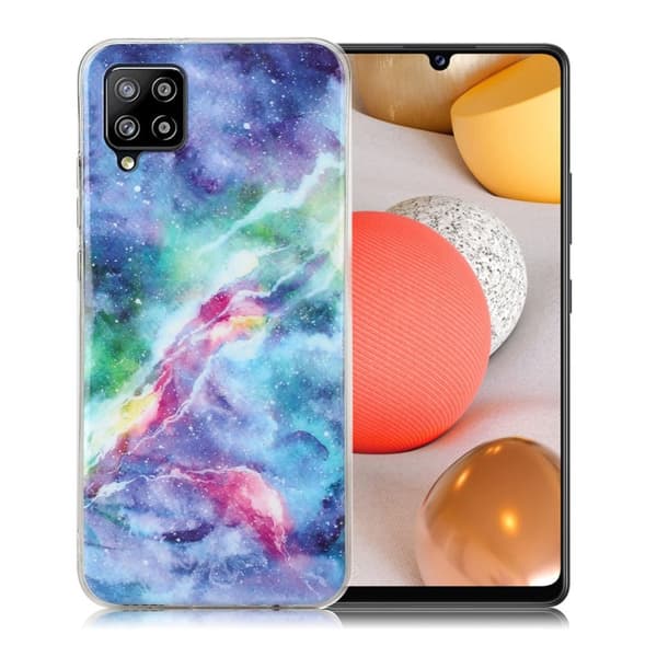 Marble design Samsung Galaxy A42 5G kotelot - Sininen Ja Sininen Blue
