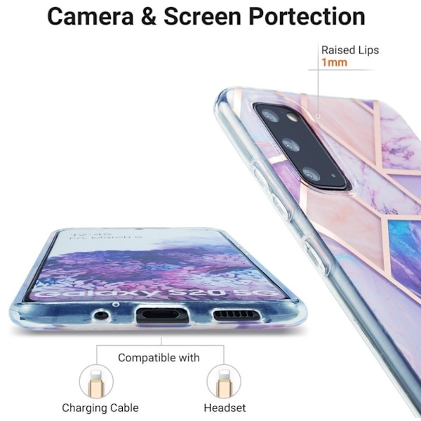 marmor Samsung Galaxy S20 etui - lyselilla Purple