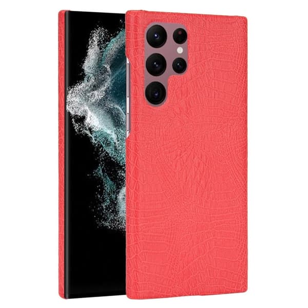 Croco Suojakotelo Samsung Galaxy S22 Ultra - Punainen Red