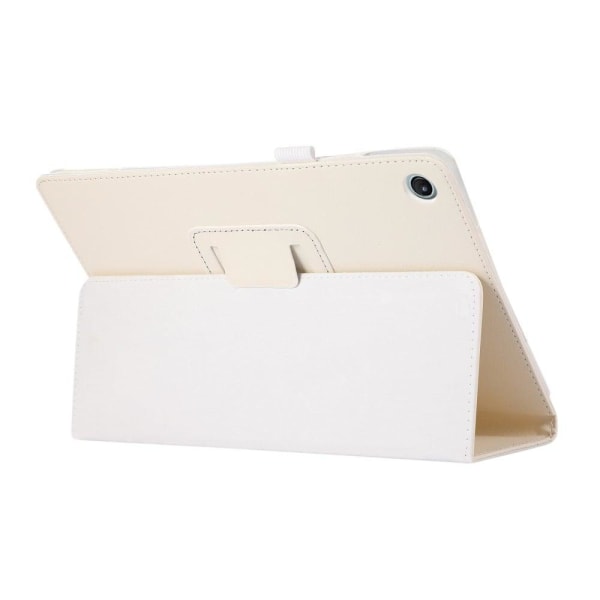 Foldbart etui med Lichi-tekstur til Lenovo Tab M10 Plus (Gen 3) - Hvid White