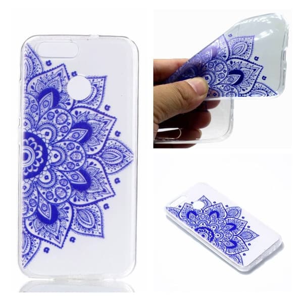 Huawei Nova 2 Deksel laget av silikon - Halv lilla blomst Purple
