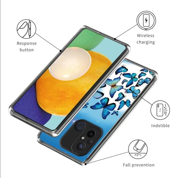 Deco Xiaomi Redmi 12C cover - Blå Sommerfugle Blue