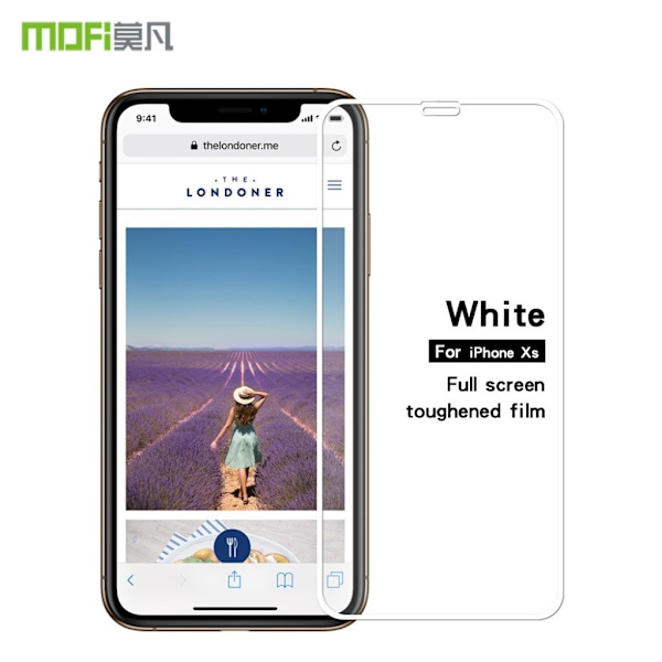 MOFI iPhone XS tempered glass screen protector - White Vit