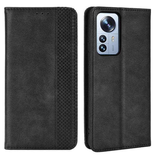Bofink Vintage Xiaomi 12 Pro Læder Etui - Sort Black