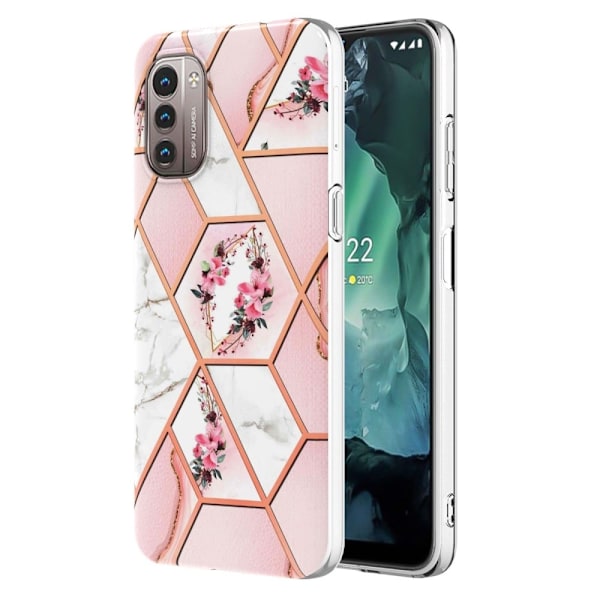 Marble design Nokia G11 / Nokia G21 cover - Lyserøde Blomster Pink