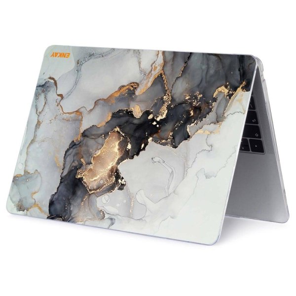 HAT PRINCE MacBook Pro 16 M1 / M1 Max (A2485, 2021) streamer light pattern style cover - Valkoinen Ja Kultainen Hiillos Silver grey