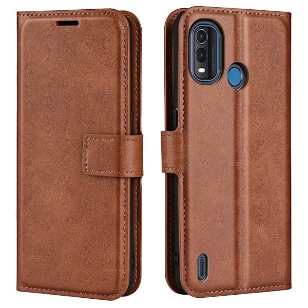 Hållbart konstläder Nokia G11 Plus fodral med plånbok - Brun Brun