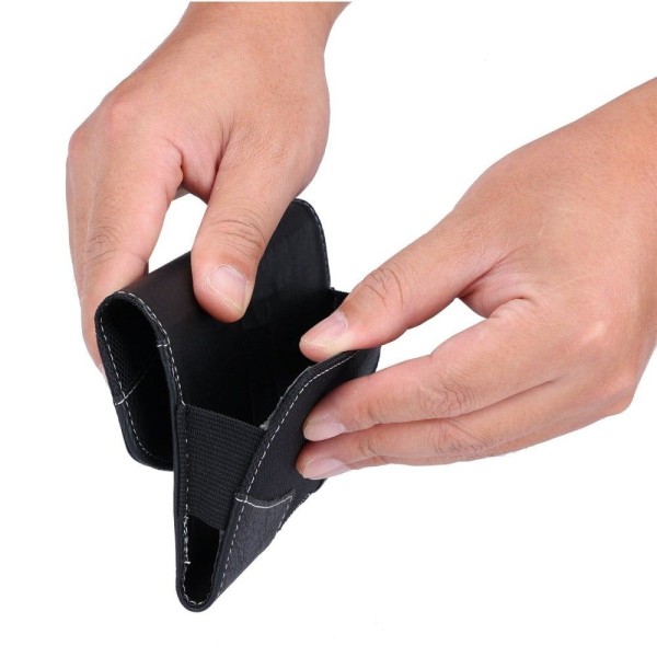 Universal leather waist pouch for 6.5-6.9-inch smartphones - Bla Svart