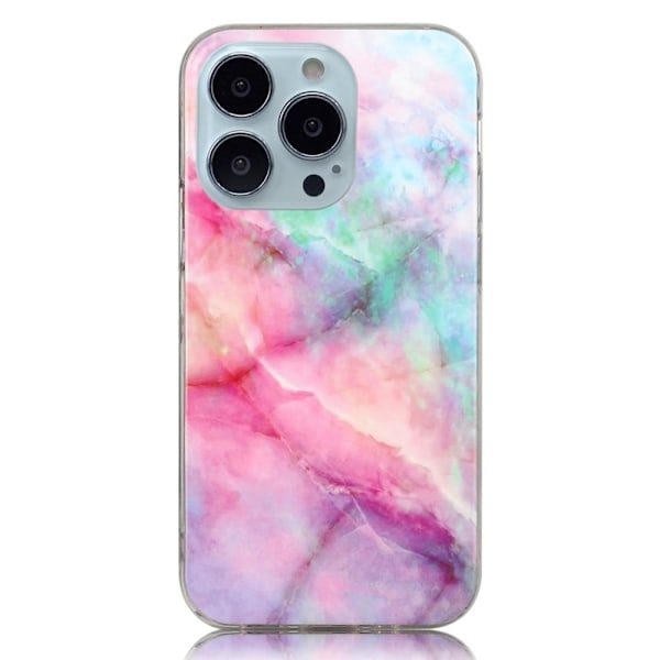 Marmormotiv iPhone 14 Pro Max skal - Rosa Grön Marmor multifärg