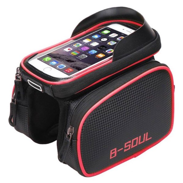 B-SOUL waterproof bicycle bag with touch screen window - Red Red