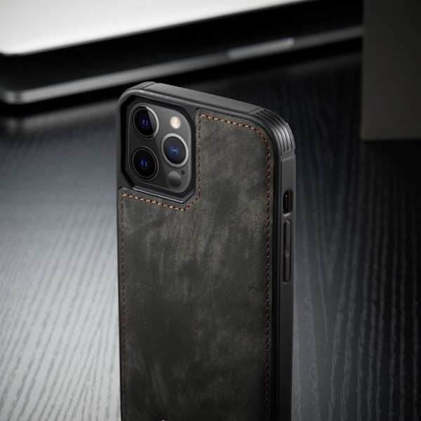 CaseMe iPhone 12 Pro Max etui med lynlås & pung - Sort Black