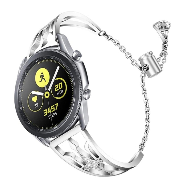 Samsung Gear S3 Frontier / S3 crown style rhinestone watch strap Silvergrå