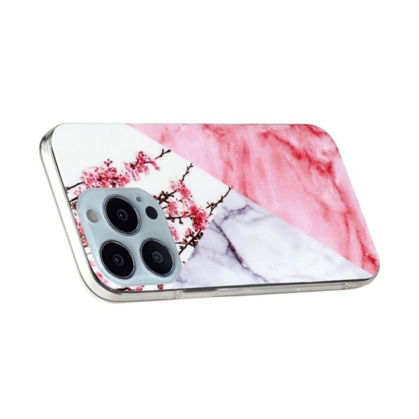 Marble iPhone 13 Pro Suojakotelo - Plum Blossom Pink