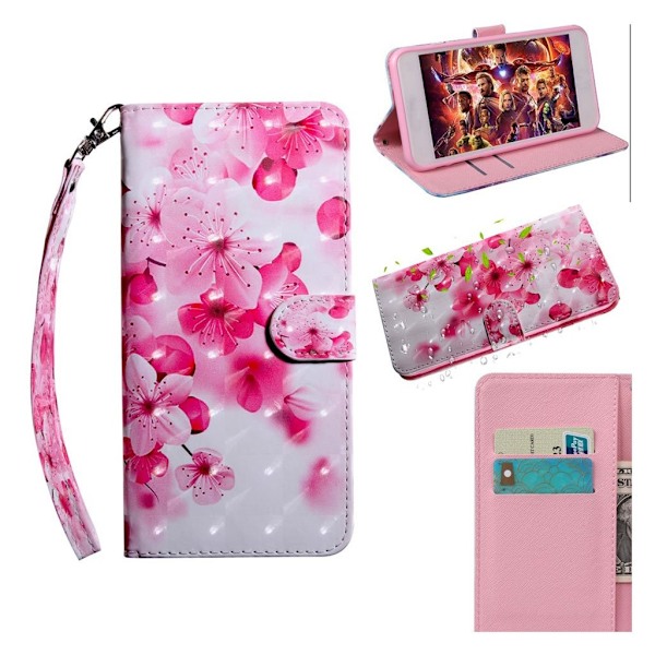 Sony Xperia 10 Plus -kotelo nahasta - Persikka Kukka Pink