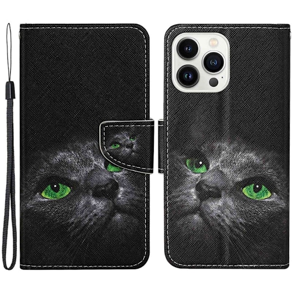 Wonderland iPhone 14 Pro Flippetui - Katt Black