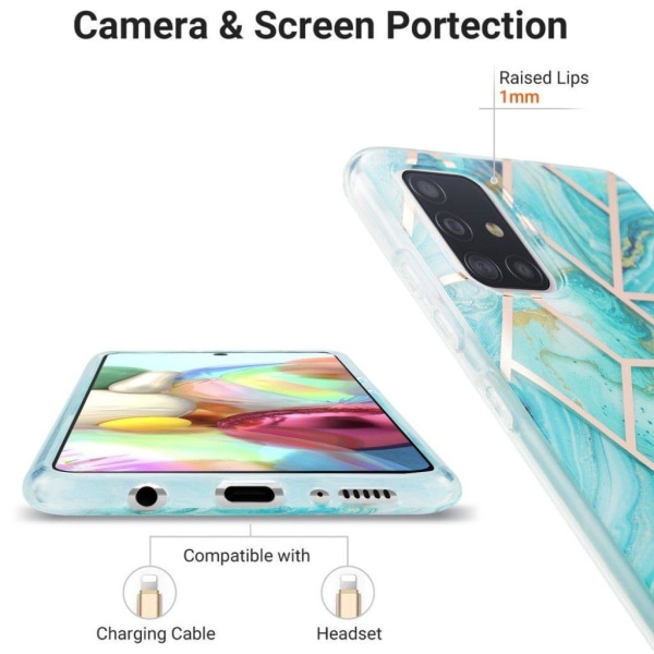 Marble design Samsung Galaxy A71 kotelot - Vihreä Green