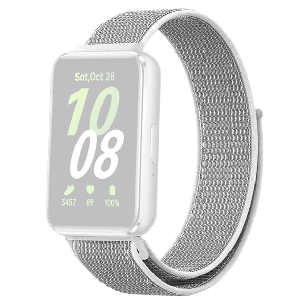 Samsung Galaxy Fit3 ersättningsarmband flätat nylonarmband för smarta klockor - Grå + Vit Vit