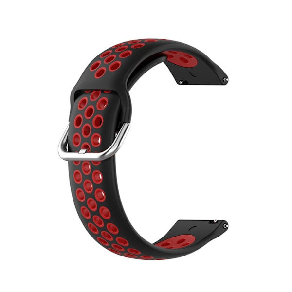 Ticwatch GTX / Pro tofarvet silikone urrem - Sort / Rød Red