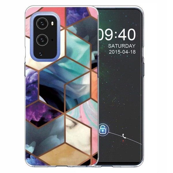 Marmormotiv OnePlus 9 Pro skal - Färgglad Kub Kakel multifärg