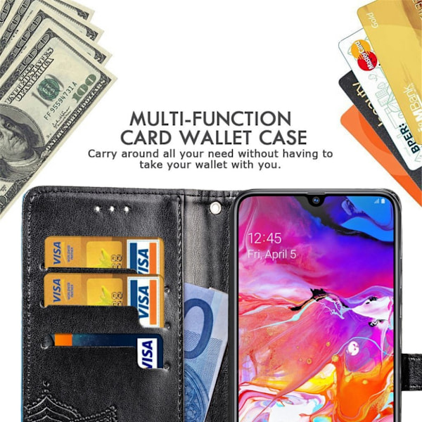 Mandala Samsung Galaxy A50 Flip kotelot - Musta Black