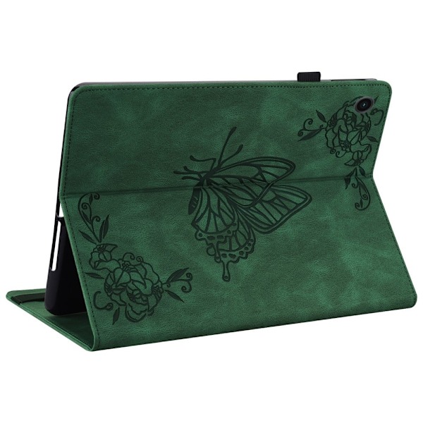 Samsung Galaxy Tab A8 10.5 (2021) flipfodral i PU-läder med blomsteravtryck - Grön Grön