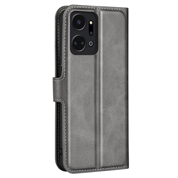 Læretui med Lommebok til Honor X7a - Grå Silver grey