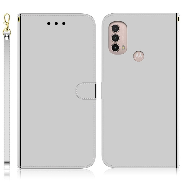 Mirror Motorola Moto E30 / E40 / E20 Flip Etui - Sølv Silver grey
