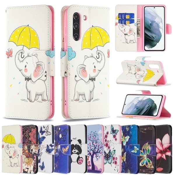 Wonderland Samsung Galaxy S21 FE Flip etui - Livlig blomst Black