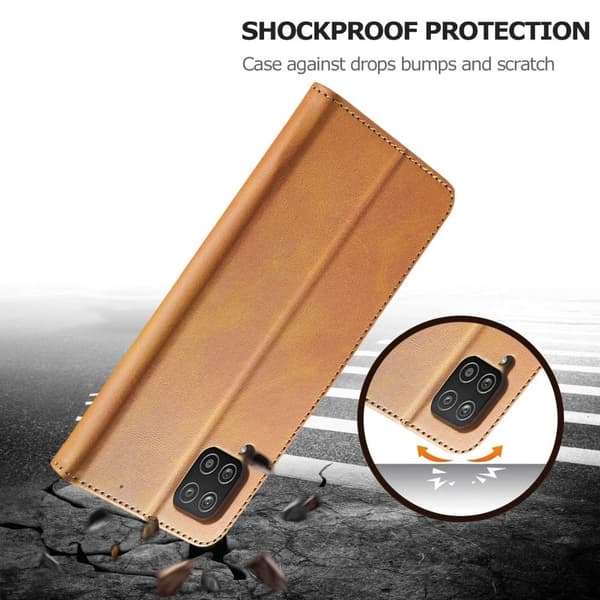 LC.IMEEKE Samsung Galaxy M33 5G flip etui - Lysebrun Brown