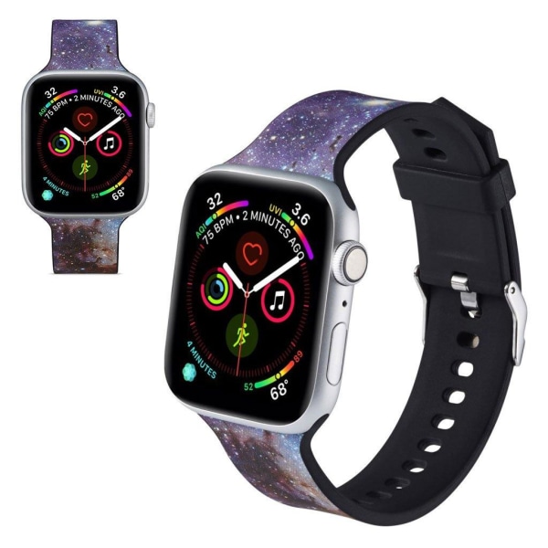 Apple Watch Series 5 40mm Mønster silikone urrem - Stjernehimmel Multicolor