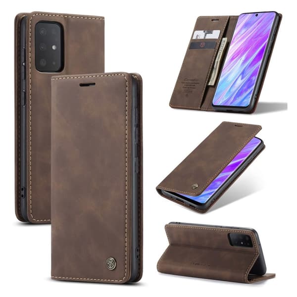 CaseMe Samsung Galaxy S20 Plus Vintage Etui - Mørkebrun Brown